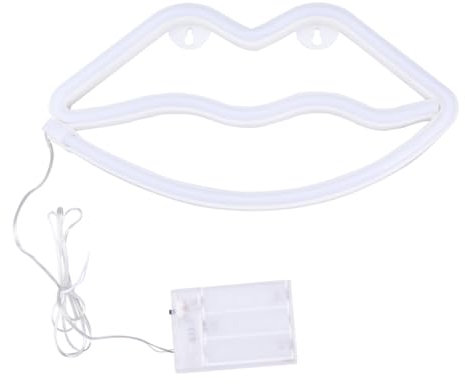 KONTONTY Neon Lip Light Sign Red Led Decorative Neon Lights Battery/USB Operated for Party Wall Decor and Bedroom Accent