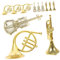 ibasenice 12 Stück Musikinstrument Modell Miniaturspielzeug Trompete Weihnachtsbaumdekoration Weihnachtsdekoration Ornamente Miniatur Geigenfigur Musikinstrument