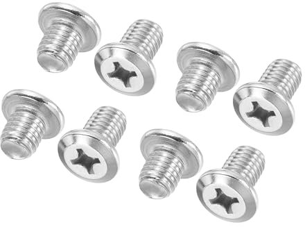 PATIKIL Tornillos de Cabeza Plana Redonda 8 Piezas M8-1.25 x 10Mm Tornillos de Encuadernación de Acero Inoxidable 304 18-8 Rosca Completa Tornillo de Máquina de Accionamiento