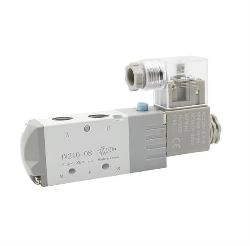 Électrovanne électrique pneumatique 4V210-08, 5 voies, 2 positions, contrôle de l'air et du gaz, vanne magnétique 12V 24V 220V, raccords de tuyau de 4mm à 12mm, 1 pièces(4V210-08,AC110)