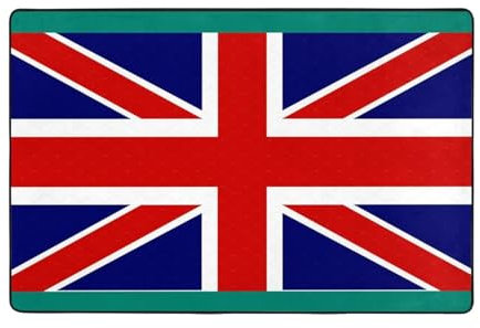 Tappeto per camera da letto con bandiera inglese, lavabile, 22 x 30 cm, per soggiorno, per interni, porta d'ingresso, ingresso esterno
