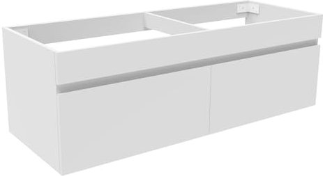 Acezanble Meuble sous-Vasque 120 cm, avec charnière -Tampon Silencieux, Meuble Suspendu, Blanc