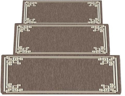 Rutschfeste Treppenstufen ，Rutschfester Treppen-Te 5 PCS Chinesische Treppenmatten, Treppenteppich Anti-Bewegung und rutschfeste Treppen Selbstklebende Treppenmatten for Kinder, ältere Menschen und Ha