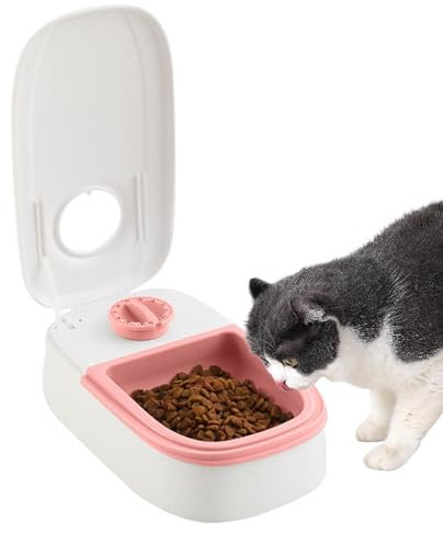 Dispensador de comida para perros con temporizador – Cuenco de separación de comida doble para mascotas, comedero inteligente para mascotas, cuencos separados automáticos de alimentos secos y húmedos,