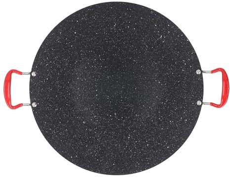CHEOTIME Poêle à griller coréenne, plaque de cuisson ronde antiadhésive portable pour barbecue plat plateau de barbecue multifonctionnel avec poignée (M (50-115cm / 19.69-45.28in))