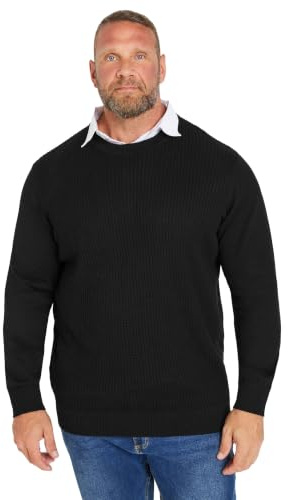 Badrhino Big & Tall Cable Knit Mock Shirt Jumper - Men's - Plus Size Curve
