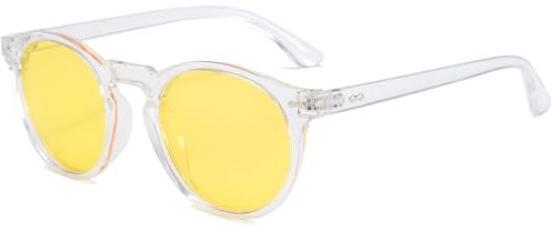 YAMEIZE Polarisiert Sonnenbrille Damen Runde Retro-Klassisch Vintage Kreis mit UV400 Schutz Sonnenbrille für Fahren Laufen Angeln