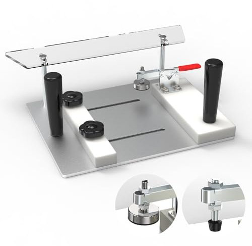 BUYYAH Rail Coping Sled for Router Table, CNC Machined, Premium Aluminum Alloy Base, Comes with 2 Bonus Different Sized Adjustable Quick Clamp Screws, Woodworking Tool Jig for Precision and Stability