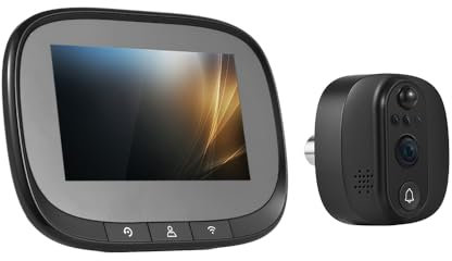 Swokely Telecamera intelligente per campanello da 2,4 GHz WiFi Spioncino App Tuya, telecamera senza fili di rilevamento del movimento PIR per casa, campanello ricaricabile