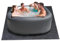 BSFDORPOT Tapis de Bain à remous pour baignoires gonflables, Tapis de Bain à remous Gonflable carré 78 Pouces, Absorbant l'eau avec Support imperméable antidérapant