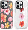Saqmkil 2 Stück Hülle für iPhone 15 Pro 6,1'', Aesthetic Hibiskus Blumen Muster Design Mädchen Frauen Handyhülle, Transparent Weich Silikon Süßes Blume Motiv Stoßfest Schutzhülle für iPhone 15 Pro