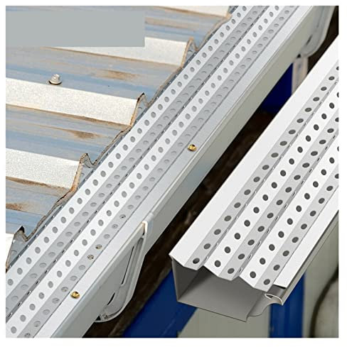 5 x 3 'Rinnenwächter 18/35/69 Packmühle Finish Aluminium -Wachen for Dachrinnen mit Schrauben und Nutsetter for DIY Länge Cut Darm Leistungsstärker und effizienter(35 Packs)