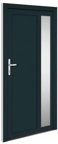 Kangqiling - Puerta de entrada de color antracita 108 x 208 cm de PVC, antracita, 3157102