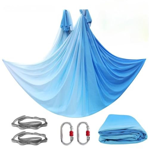 Aerial Yogatuch Hängematte | Vertikaltuch | Trapez Schaukel | Yogatuch zum Aufhängen | Aerial Silks | Akrobatik Tuch | Yoga Schaukel Hochelastischer Stretching Band für Erwachsene(5M*2.8M) (3)