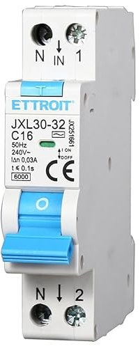 IXTRIMA Interruttore Magnetotermico Differenziale 1P+N 16A 30mA 220V-6KA 1 modulo 30mA per Guida DIN - Protezione Circuiti e Sicurezza Impianti