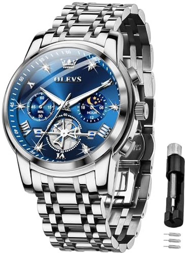 JSDUN Skelett-Armbanduhr für Herren, luxuriöses Kleid, schwarzes Leder, Silber, Gold, Tourbillon, Mondphase, automatisch, mechanisch, selbstaufziehend, wasserdicht, leuchtende Armbanduhren