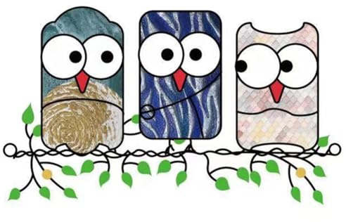 Aboiled Cute Cartoon 3 Owl Pendant Color Owl Pendant Home Garden Decoration Door Hanging Decorations, B