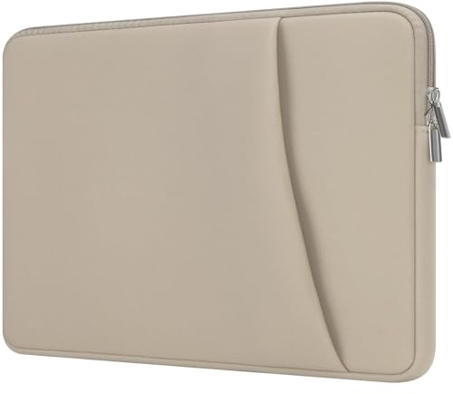 HEDUGO Laptop Sleeve Case with Zipper Accessory Pocket Compatible with 13 to 14 inches MacBook Air/Pro Padded Computer Pouch Cover Shockproof Protective for 13” to 14” Laptop/Chromebook/Tablet, Khaki