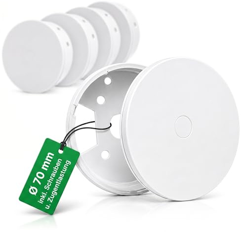 Elektro Butler Deckendose Weiß – Baldachin Lampe 70 x 30 mm Kabelabdeckung Decke, Deckenrosette Weiß für saubere Montage (5)