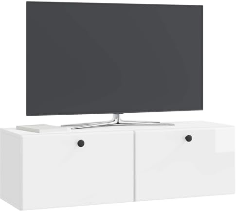 vidaXL Wandmontierter TV-Schrank 98 x 31 x 30 cm Hochglanz Weiß