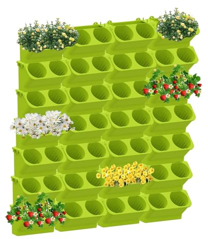 Maceta vertical de pared con sistema de autorriego, maceta apilable para balcón, jardín, interior/exterior, hierbas, verduras y flores