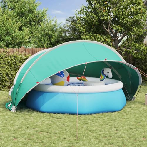 Versear Poolüberdachung rund Pool-Dome Poolzelt Universelle Poolüberdachung für runde rechteckige Pools-Grün-472 x 460 x 229 cm