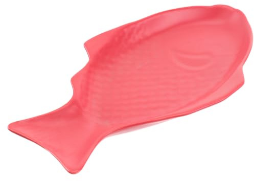 STOBAZA Plato Forma de Pez de Cerámica Roja Multifuncional y Práctica para Ocasiones Obsequios y Fiestas Diseño Único y Atractivo