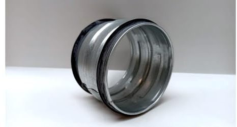 Manchon en tôle d'acier galvanisé avec joint d'étanchéité, raccord tuyau d'aspiration et ventilation (diamètre 80 mm)