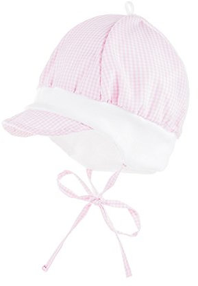 maximo Baby-Mädchen Schildmütze Mütze, Rosa (Mandelblüte-Weiß-Karo Kl. 04), 47