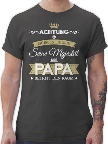 T-Shirt Herren - Seine Majestät der Papa - 3XL - Dunkelgrau - t Shirt Vater Vatertagsgeschenk Tshirt Vatertag Bester t-Shirts fatertagsgeschenk Vatertagsgeschenke väter ihre Tshirts