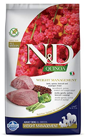 Farmina N&D Quinoa Adult Pellets Hundefutter (Trockenfutter, mit hochwertigen Vitaminen und natürliche Antioxidantien, ohne Mais, Zutaten: Lamm und Brokkoli, Portionsgröße: 2,5 kg)