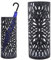 BAKAJI 8.05053E+12 Support en Fer Design Porte Ronde Couleur Noire avec décoration en Forme de pétales bac Anti-Goutte et Crochet parapluies Pliables, Métal, Unique