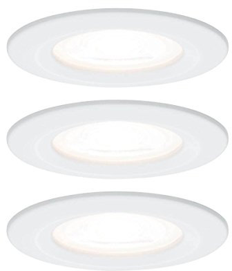 Paulmann Einbauleuchte LED Nova rund 6,5W GU10 Weiß IP44 spritzwassergeschützt 3er-Set starr 3-Stufen-Dimmbar