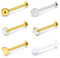 VFUN 16G Chirurgenstahl Labret Studs Monroe Piercing Lippenpiercing Retainer Cartilage Tragus Nail Conch Helix Ohr Barbell Piercing Schmuck mit Diamond CZ für Damen Herren - Gold