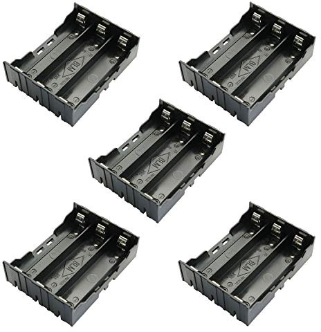 5-Pack 18650 Battery Holder 3 Slots x 3.7V Battery Storage Case DIY Batteries Clip Box with Pin