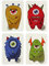 Handwärmer Taschenwärmer Sets wiederverwendbar, Wärmepad für kalte Tage und für unterwegs, Wärmeknickkissen mit tollen Motiven (4er-Set Einäugige Monster)