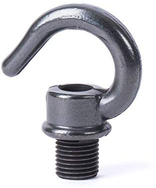 Haken aus Messing, M10x1 Aussengewinde, Bronze Antik - 1 Stück