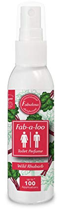 Fabulosa Fab-A-Loo Odour Masking Compact Air Freshener Toilet Perfume Spray, 60ml, Individual, Wild Rhubarb