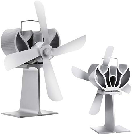 SUSHOP Heat Powered Wood Stove Fan, 4-Blade Log Burners Fans - Wood Burning Stove Fans for Multi Fuel/Gas/Wood/Log Burner/Stove (8.6X7.5X3 Inch)