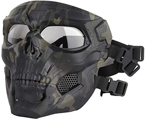 NC Taktische Luftgewehr Verstellbare Schädel Vollgesichtsmaske Mit Brille Geeignet Für CS Paintball Spiel Halloween Rollenspiel Kostüm Party Taktische Maske