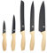 MasterChef Knife Set of 5 Kitchen Knives incl. Paring, Utility, Bread, Carving & Chef Knives for Cooking, Professional Sharp Stainless Steel, Non Stick Blades & Soft Touch Handles, 5 Piece, Wood Look