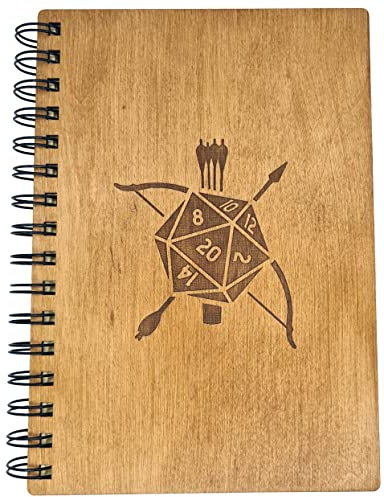World of Dice - rustikales Notizbuch für Pen & Paper, Dungeons and Dragons (DND), Das Schwarze Auge, und viele mehr, Tagebuch, (Archer)
