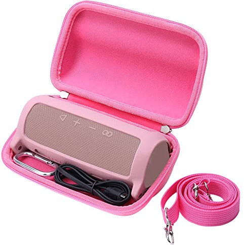 Khanka Hard Travel Case with Silicone Cover for JBL Flip 6 Flip6 Portable Bluetooth Speaker. (Case+Silicone Cover,Pink)