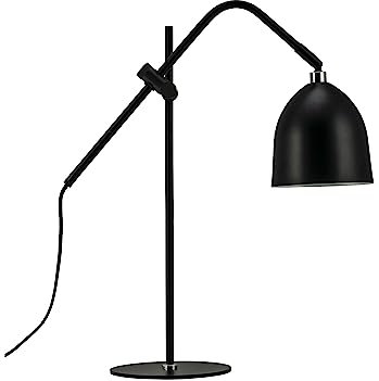 Dyberg Larsen - Easton Tischlampe - Schwarz/Schwarzes Rohr - Metall - 60W - Innenbereich - Modern Deko - Deko Schlafzimmer oder Leselicht - Leicht - Dänisches Design