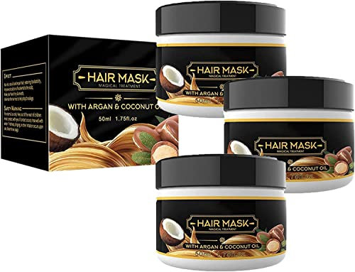 Shiny Hair Instant Keratin Hair Repair Mask,Magical Hair Treatment Mask,For Deep Repair Damage Hair Root,Nourishment & Scalp Treatment,Suitable For Dry Damaged Hair And Growth (3pcs)