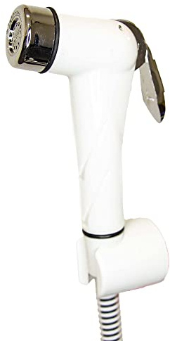 tecuro Bidet WC Handbrause Set SHATTAF, weiß/chrom, 1-strahlig, 1,20 m Schlauch und Wandhalter - T1401WC