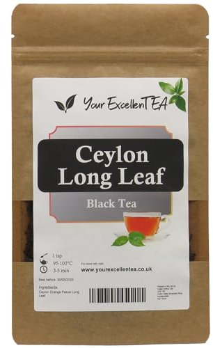 Your ExcellenTEA - Ceylon Black Tea Long Leaf - Loose Leaf Black Tea from Sri Lanka Leaves Orange Pekoe / 100g