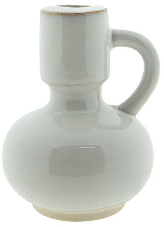 Clayre & Eef Kerzenständer 10 cm Beige Porzellan Kerzenhalter Kerzenleuchter