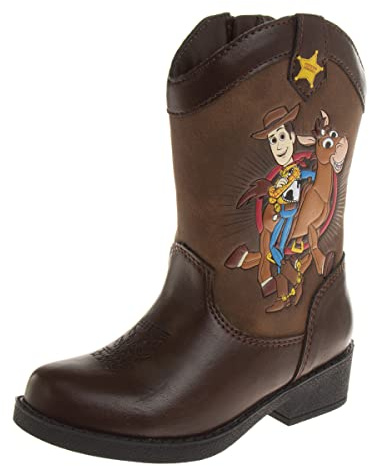 Disney Pixar Toy Story Woody - Stivali da cowboy per bambini, Marrone Woddy, 10 Toddler