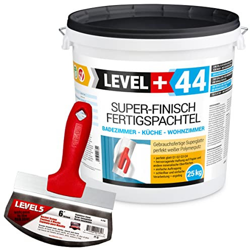 Level +44 Super Finish Spachtelmasse Weiß Innen für Wand & Decke - 25 kg